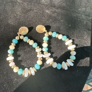 Park Lane Blue and Gold Beaded Earrings